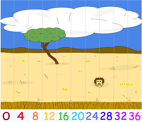 Skip Counting Puzzles: Fours