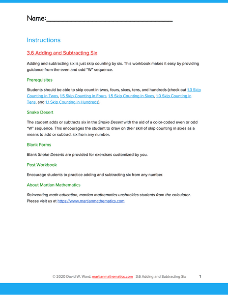 Adding and Subtracting Six
