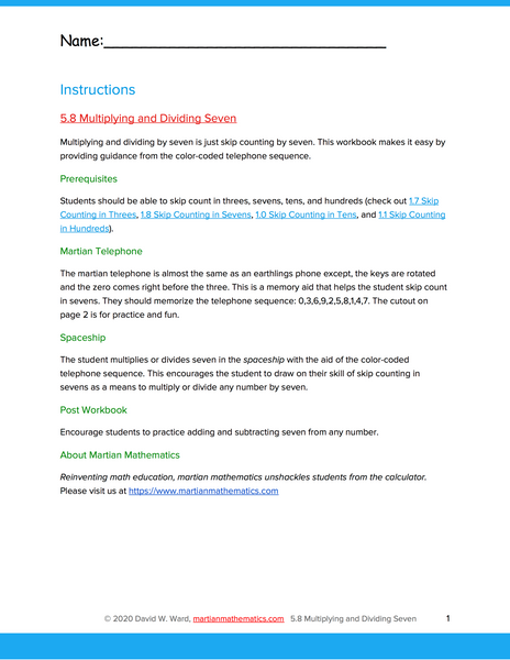 Multiplying and Dividing by Seven