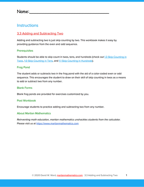 Adding and Subtracting Two