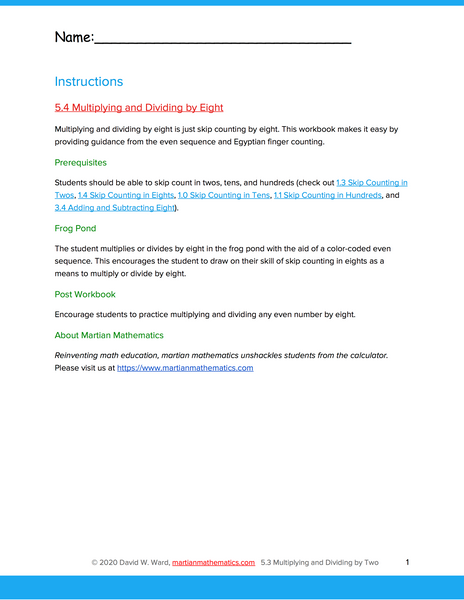 Multiplying and Dividing by Eight