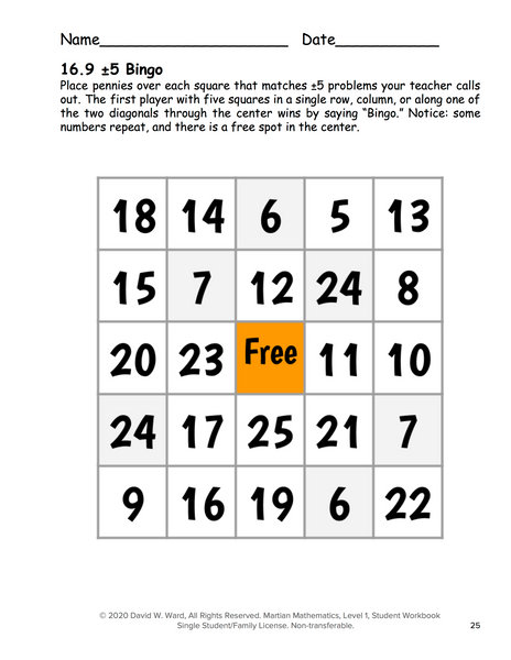 Level 1 Student Workbook, Lessons 16-22