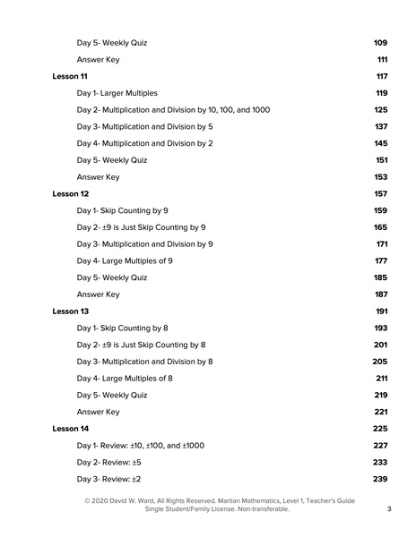 Level 1 Teacher's Guide, Lessons 8-15