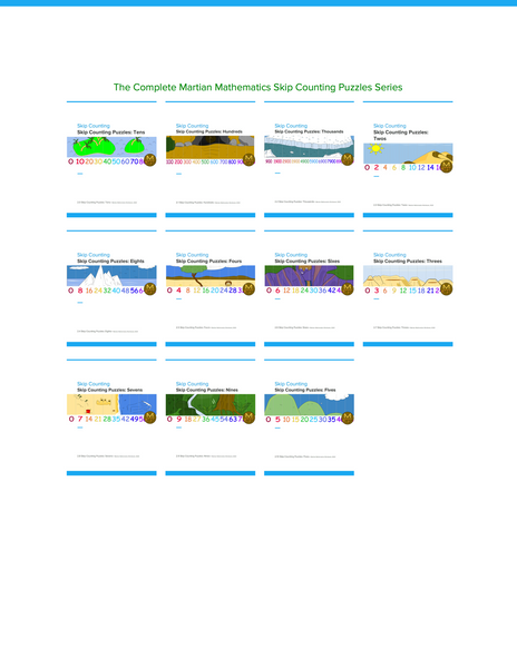 Skip Counting Puzzles: Fours