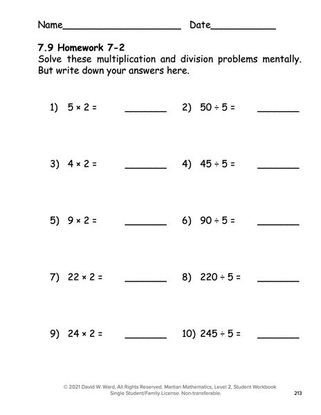 Level 2 Student Workbook, Lessons 1-7
