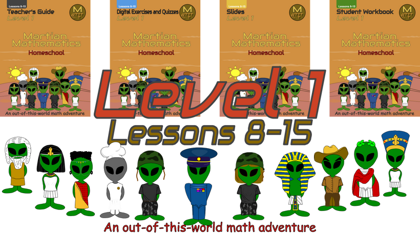 Martian Mathematics Level 1, Lessons 8-15