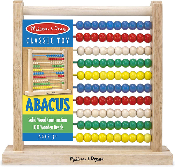 Melissa & Doug Abacus - Classic Wooden Educational Counting Toy With 100 Beads