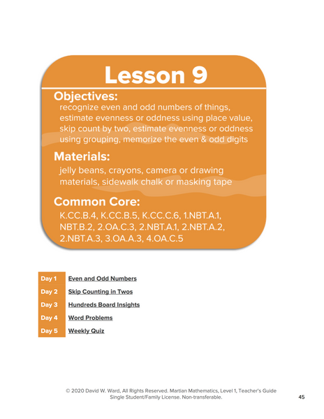 Level 1 Teacher's Guide, Lessons 8-15
