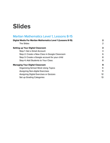 Level 1 Slides, Lessons 8-15