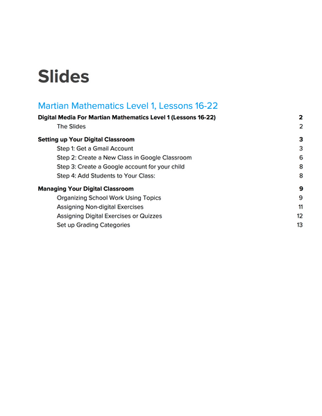 Level 1 Slides, Lessons 16-22